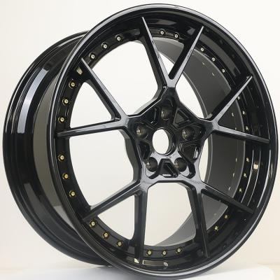 Gloss black 2 pieces forged rims with gold screw for Porsche Panamera sports cars 22inch finished - 副本 - 副本 - 副本 - 副本